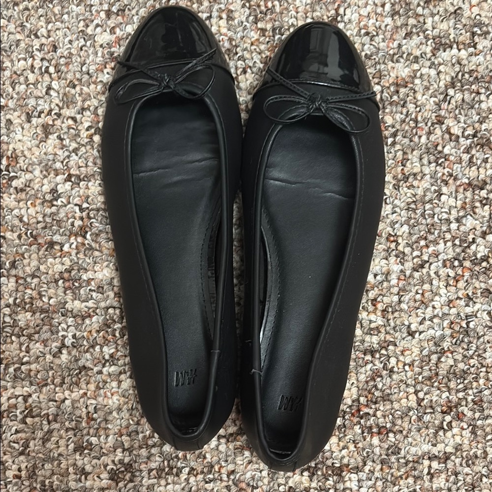 H&M Black Flats with Bow Detail